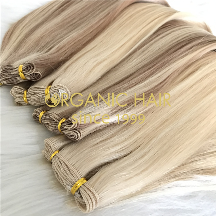 Custom Blonde Hand Tied Weft For Summer H280